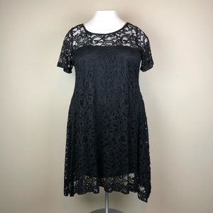Lane Bryant Black Lace Short Sleeve Dress